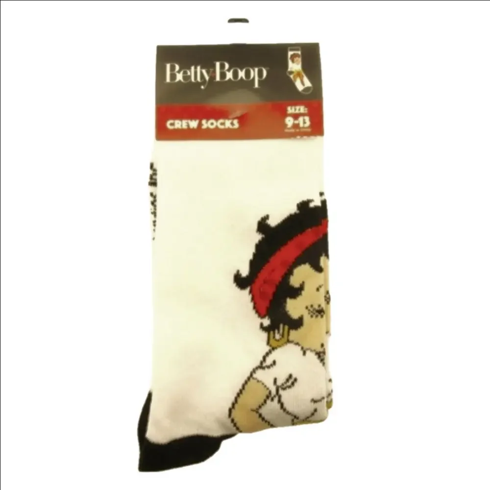 4/$25 Betty Boop Cartoon Character Novelty Crew Socks New